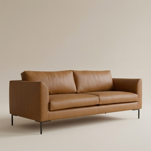 Kumud Leather 3 Seater Sofa