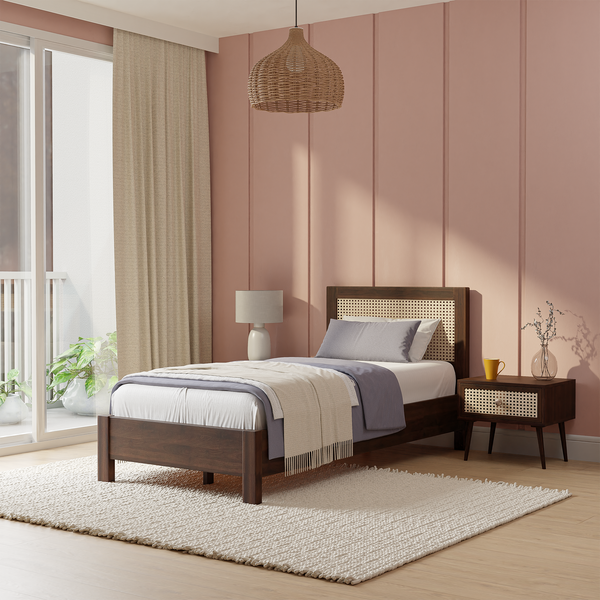 Elara Cane Single Bed without storage