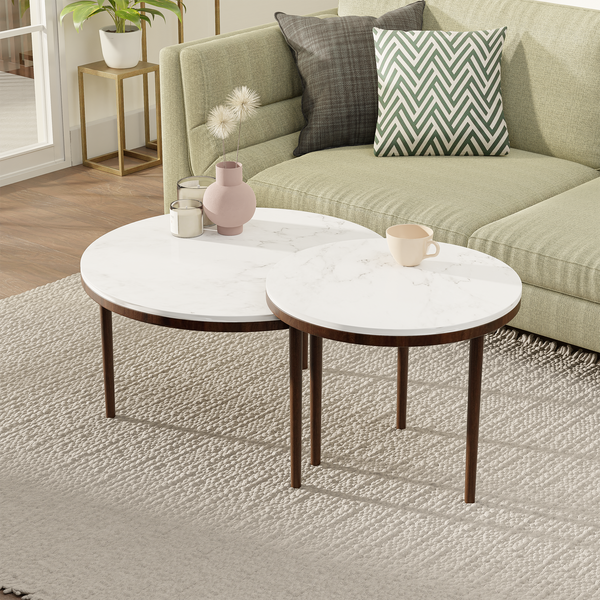 Uma Marble Top Coffee Table Set